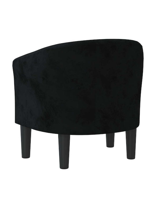 Μπάρελ Πολυθρόνα Βελούδινη Μαύρη 70x56x68cm