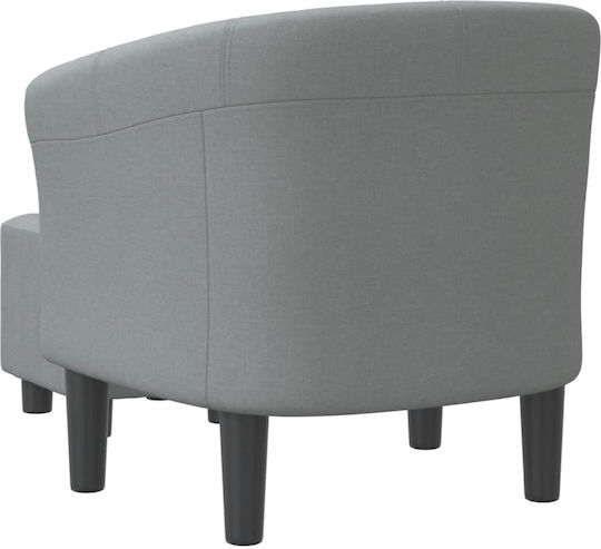 Barrel Sessel mit Fußhocker Light Grey 70x56x68cm