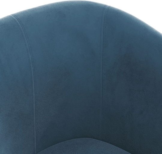 Барел Фотьойл с подлакътник Кадифен Dark Blue 70x56x68см