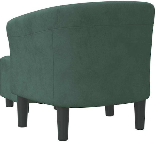 Barrel Sessel mit Fußhocker Samt Dark Green 70x56x68cm