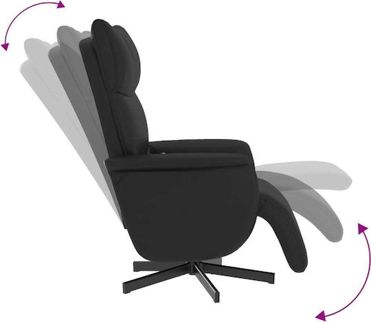 Relaxsessel Friseurwaschbecken mit Fußhocker aus Kunstleder Black 71x84x106.5cm