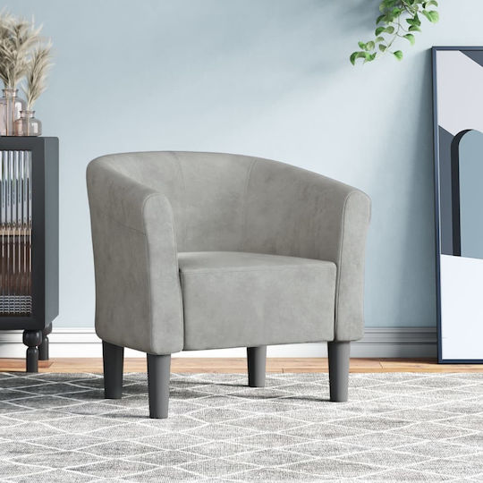 Barrel Sessel Samt Light Grey 70x56x68cm