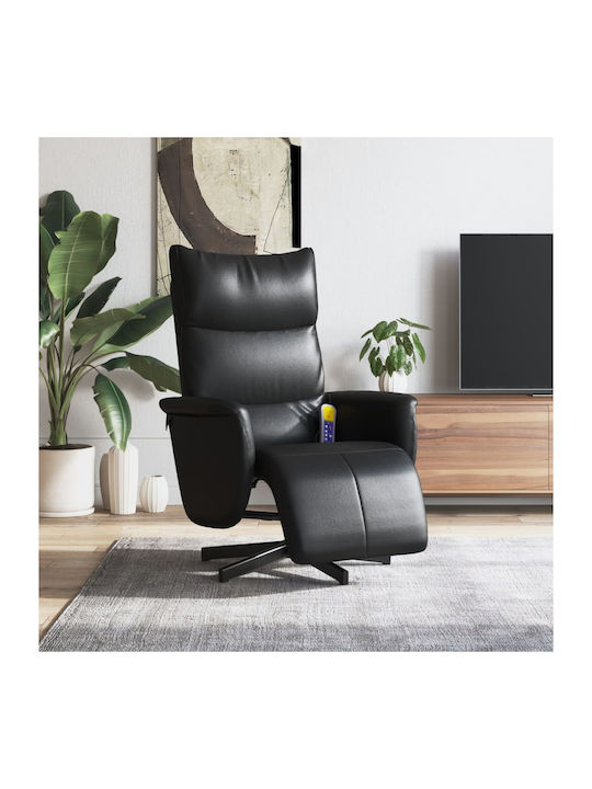 Fotoliu Relax Masaj cu Puf din Piele Ecologică Întuneric 71x84x106.5cm