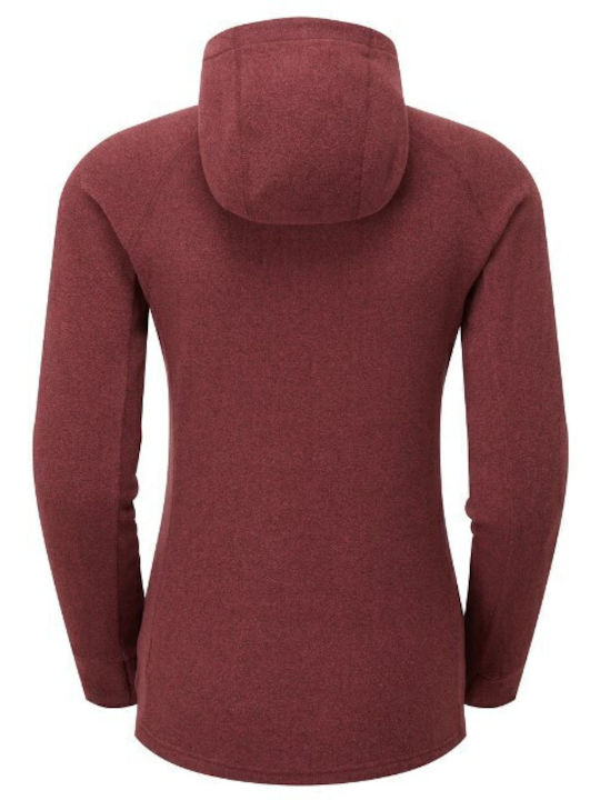 Fleece Γυναικεία Ζακέτα σε Μπορντό Χρώμα