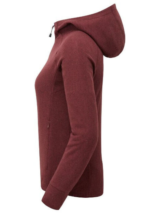 Fleece Γυναικεία Ζακέτα σε Μπορντό Χρώμα