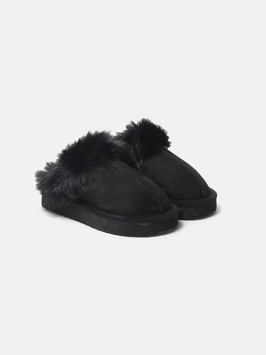 InShoes Winter Women's Slippers with fur in Black color