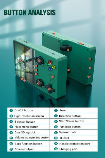 Electronic Children's Handheld Console for 7++ Years Green