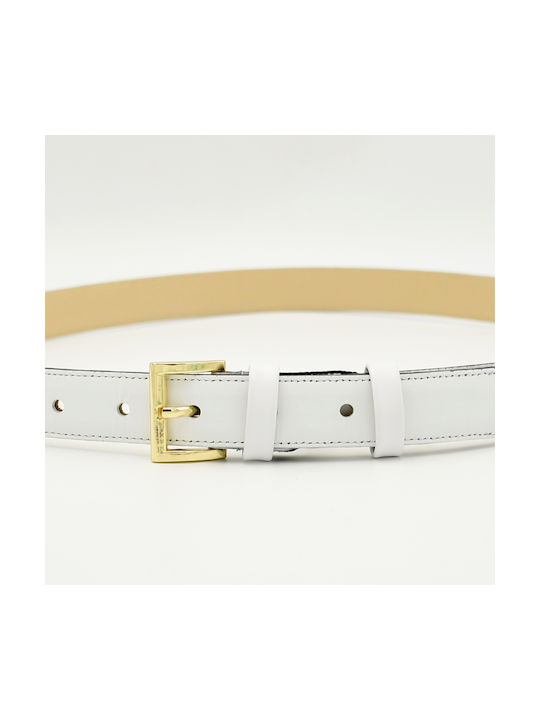 Borsche Leather Women's Belt White