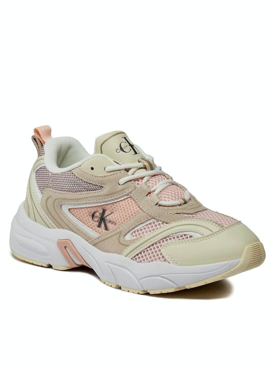 Calvin Klein Retro Tennis Su-mesh Γυναικεία Sneakers Ροζ