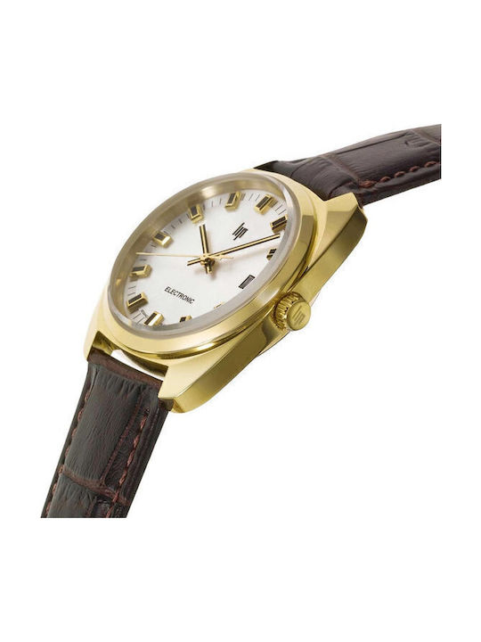 Lip Watches Lip Cdg General De Gaulle Men's Watch Battery with Brown Leather Strap