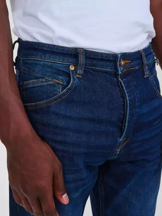 Alex Ανδρικό Παντελόνι Τζιν με Relaxed Tapered Εφαρμογή Mid Blue Denim