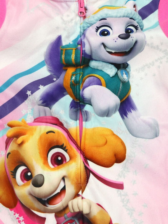 Nickelodeon Παιδική Πιτζάμα Ολόσωμη Χειμωνιάτικη Fleece Ροζ Paw 52 04