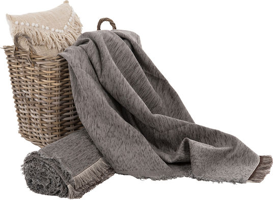 HomeMarkt Dreamtopia Three-Seater Sofa Throw Chenille 170x295cm Gray