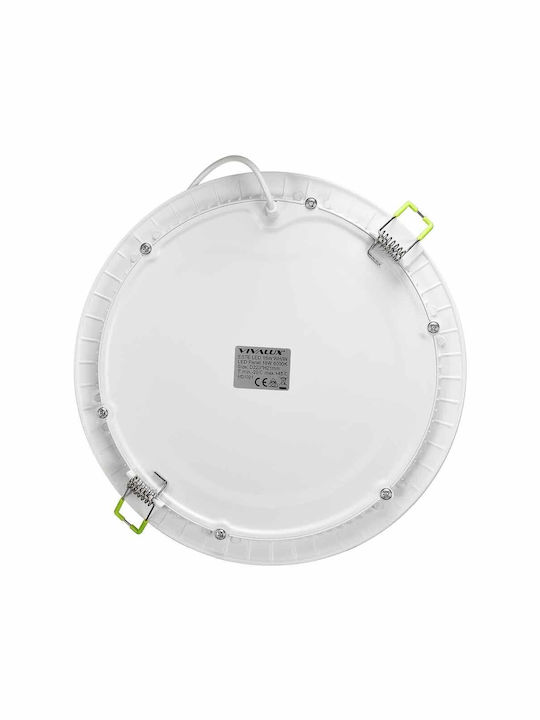 Vivalux Rund Vertieft LED Panel 18W mit Kaltweiß Licht 6000K
