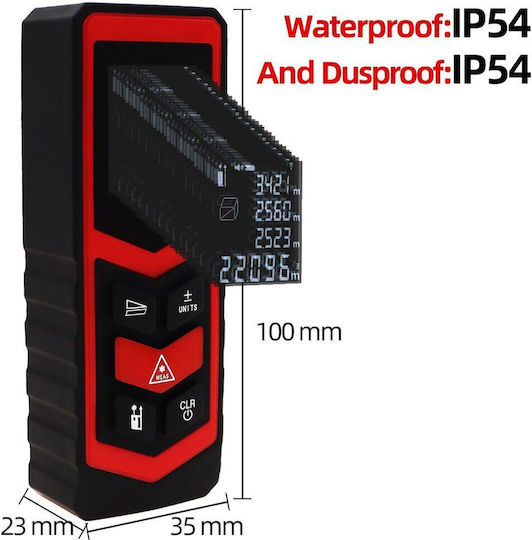 Andowl Μέτρο Laser Qcs10 με Εύρος Μέτρησης 0.001m-100m