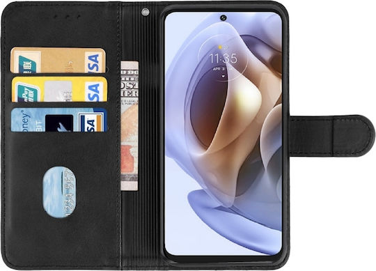 Wallet Δερμάτινο Μαύρο (Moto G31)