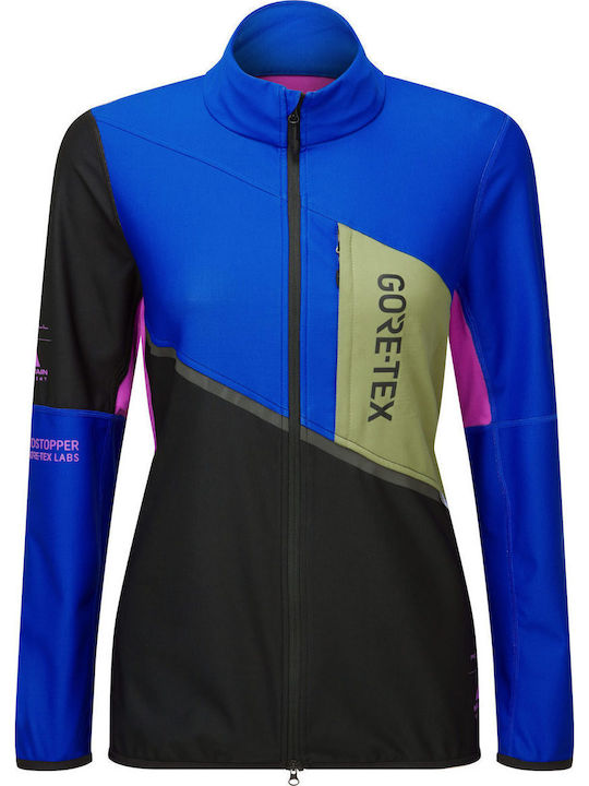 Women's Short Sports Hardshell Jacket Waterproof and Windproof for Winter Black