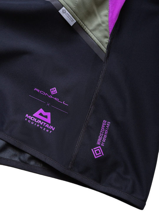 Women's Short Sports Hardshell Jacket Waterproof and Windproof for Winter Black
