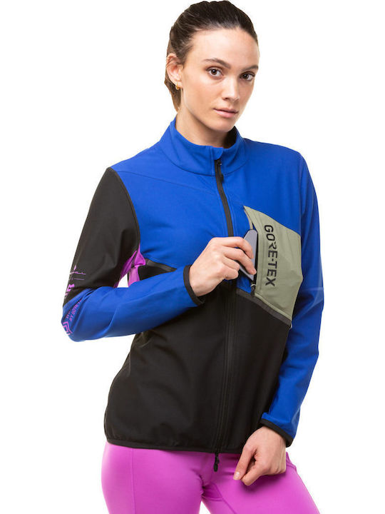 Women's Short Sports Hardshell Jacket Waterproof and Windproof for Winter Black