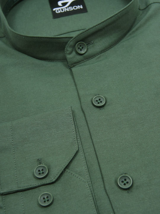 Long-sleeved Cotton Shirt Green