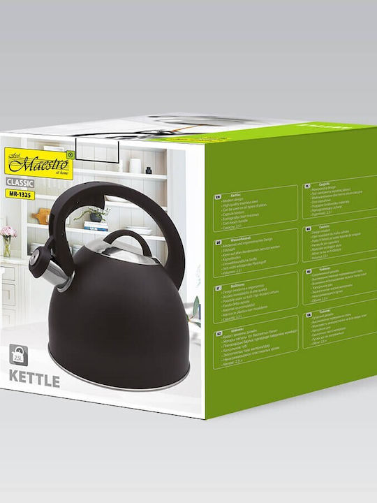Maestro Τσαγιέρα Ανοξείδωτη Μαύρη 2500ml