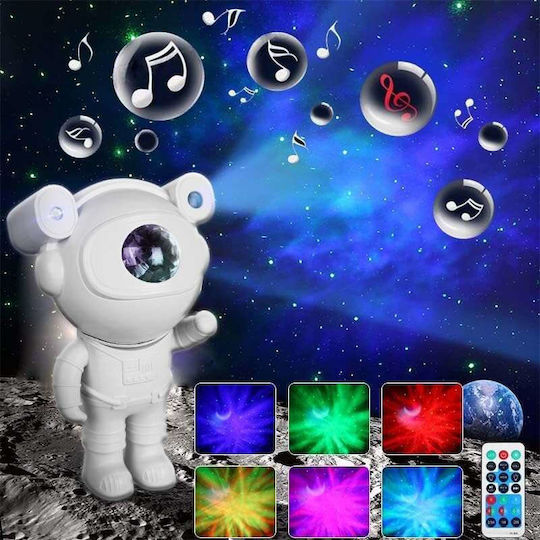 Lumini LED Rotativ Lampă de proiecție pentru copii Astronaut cu Schimbări de Culori Alb