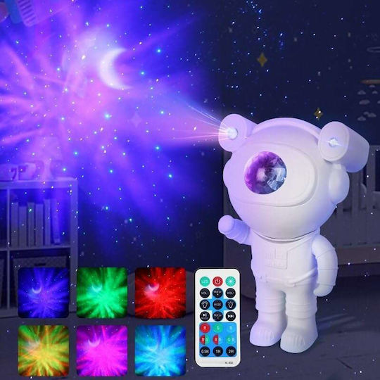 Lumini LED Rotativ Lampă de proiecție pentru copii Astronaut cu Schimbări de Culori Alb