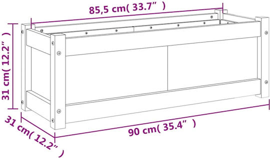 vidaXL Planter Box Wooden White 90x31x31cm.