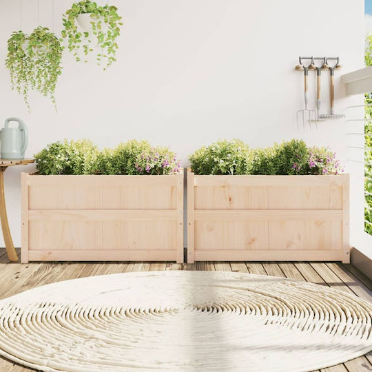 vidaXL Set 2 Blumenkästen Holz Beige