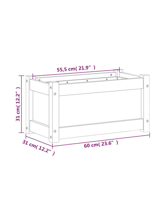 vidaXL Planter Box Lemn Bej 60x31x31cm.