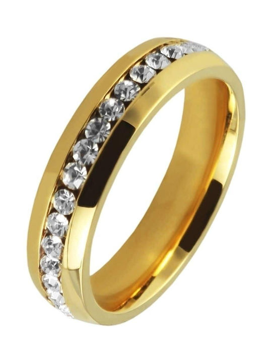 Akzent Women's Gold Plated Steel Ring