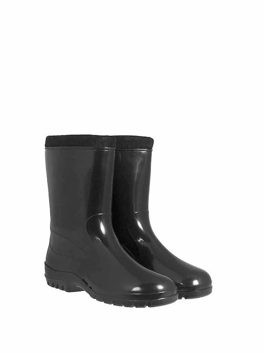 GaFashion Damen Gummistiefel mit Pelz Schwarz