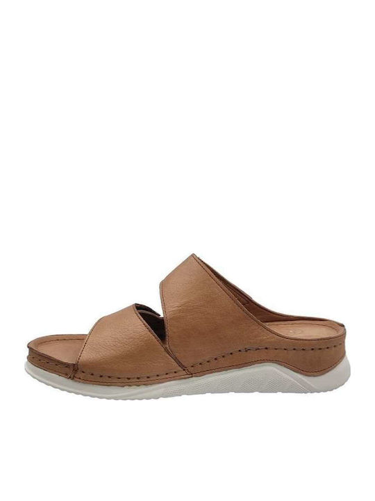Anatomic Women's Leather Platform Wedge Sandals Tabac Brown