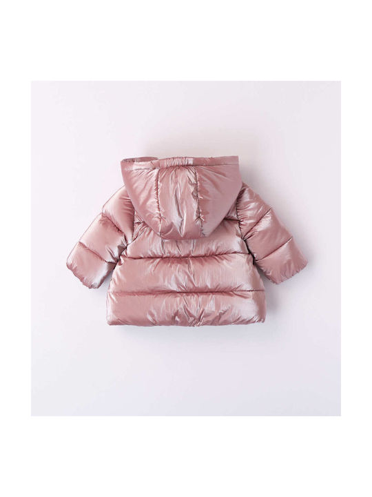 iDO Kids Quilted Jacket with Hood Pink