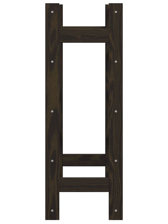 vidaXL С крака Κάβα Ποτών Дърво Черен 43x25x70εκ.