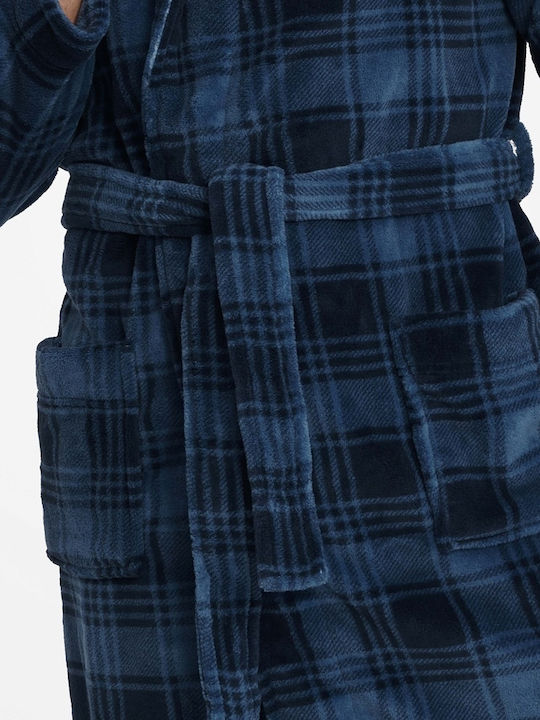 Henderson Winter Karo Herren-Robe Blau