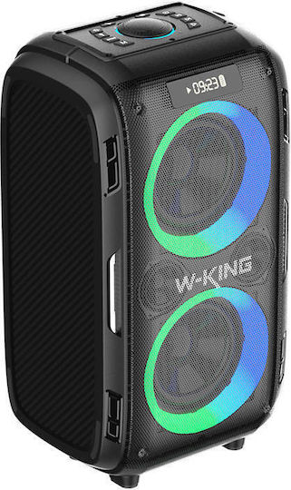W-King Karaoke Speaker with Wireless Microphones and Lighting Effects T9 Pro Black