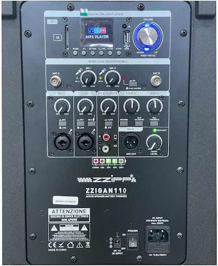 ZZiPP Караоке Система с Безжични Микрофони ZZIGAN110 ZZIGAN110 Черен