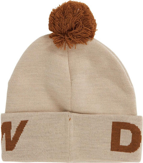 Gambol Pom Pom Beanie Unisex Beanie Gestrickt in Beige Farbe