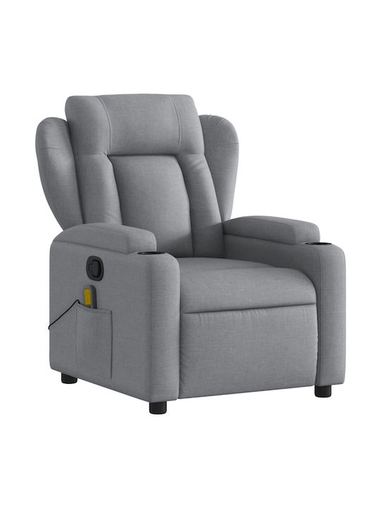 Πολυθρόνα Relax Massage με Υποπόδιο Ανοιχτό Γκρι 77x94.5x100cm