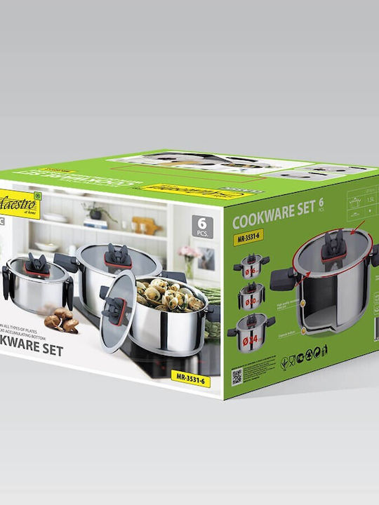 Maestro 6 Set de oale din oțel inoxidabil Argint 6buc