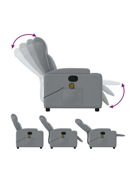 Πολυθρόνα Relax Massage με Υποπόδιο Ανοιχτό Γκρι 77x94.5x100cm