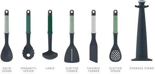 Joseph Joseph Set de Gătit din Silicon cu Suport Verde