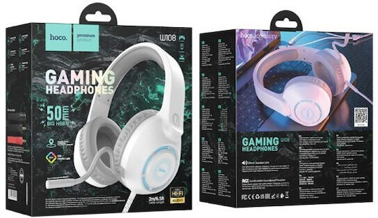 Hoco W108 Über Ohr Gaming-Headset mit Verbindung 3,5mm / USB Weiß