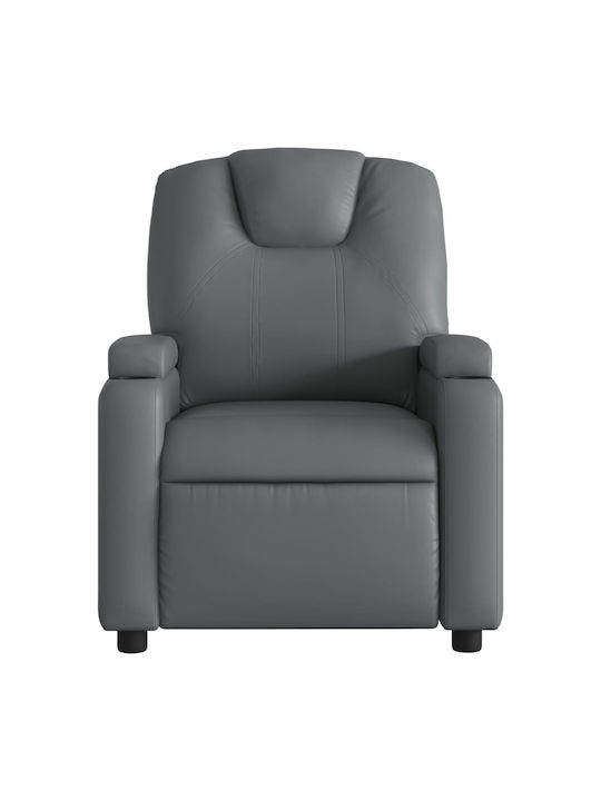 Πολυθρόνα Relax με Υποπόδιο από Δερματίνη Γκρι 74x88x97cm