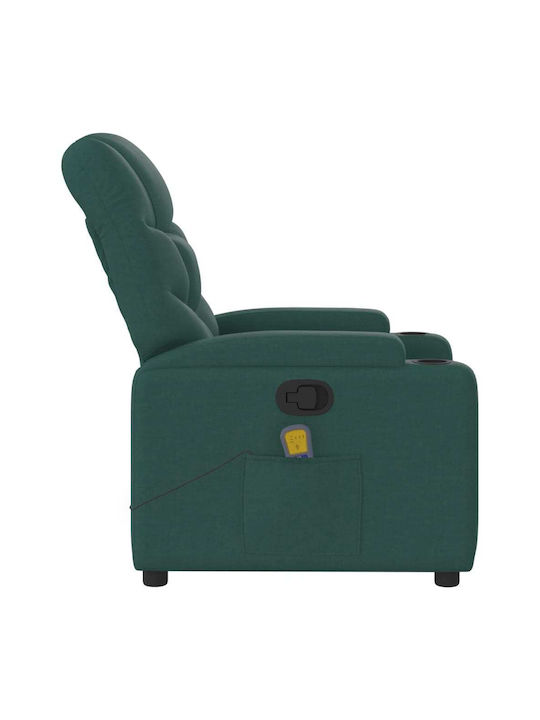 Relax Armchair Massage with Footstool Dark Green 74x89x100cm