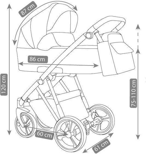Camarelo Olio Adjustable 2 in 1 Baby Stroller Suitable for Newborn Navy Blue