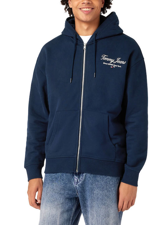 Tommy Hilfiger Men's Sweatshirt Jacket with Hood Blue