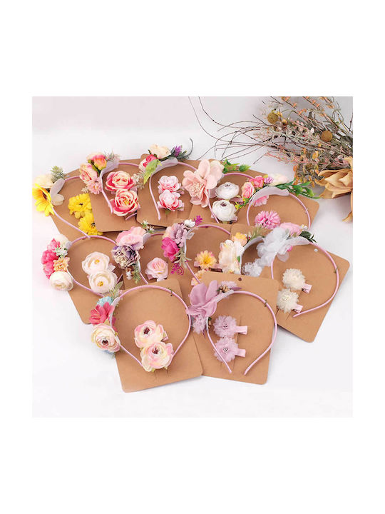 Angelbox Παιδική Στέκα Μαλλιών με Λουλούδι Ροζ 2τμχ