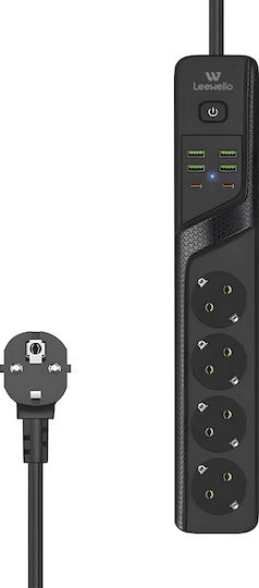 Leewello Power Strip with Surge Protection with 4 USB-A and 2 USB-C